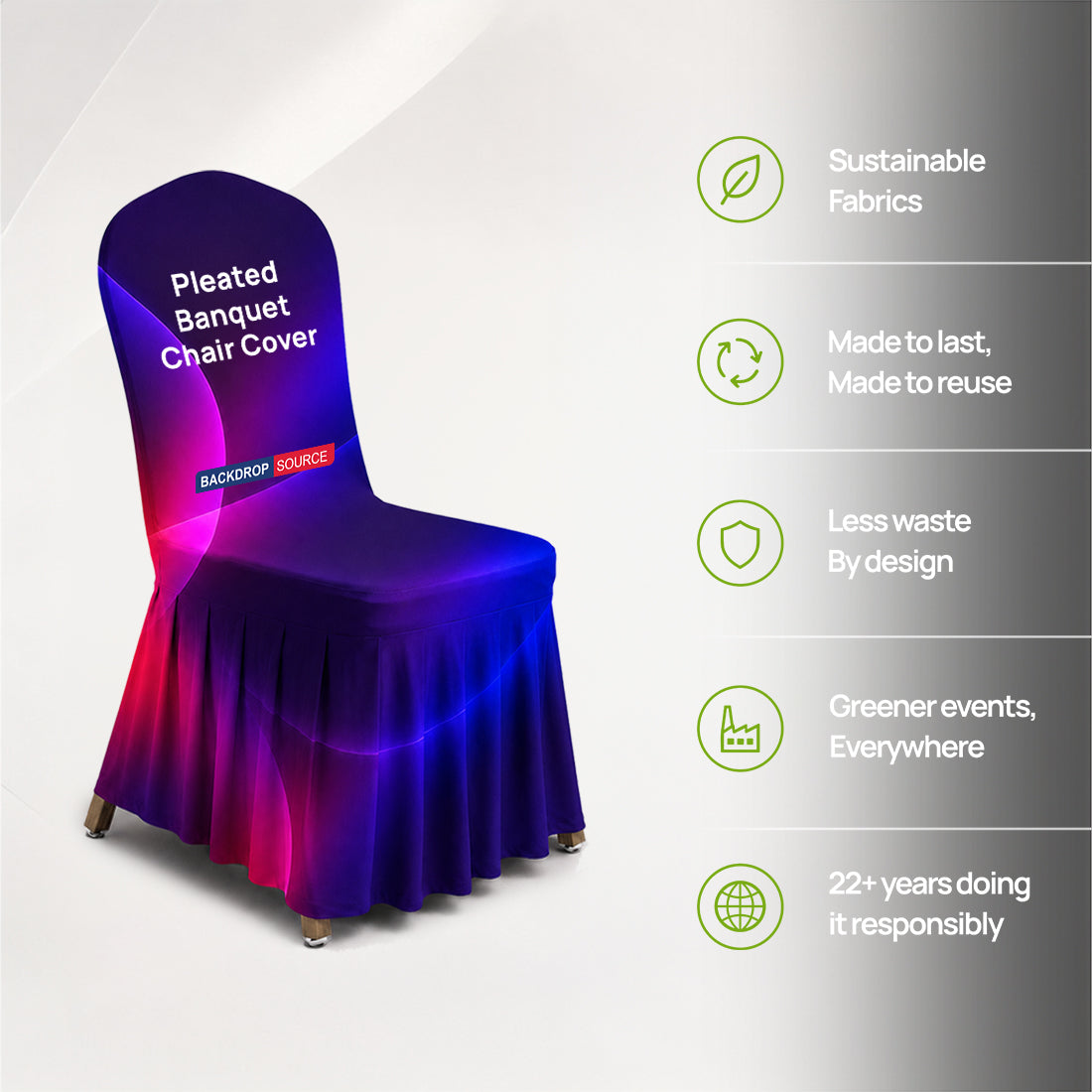 Pleated Banquet Chair Cover