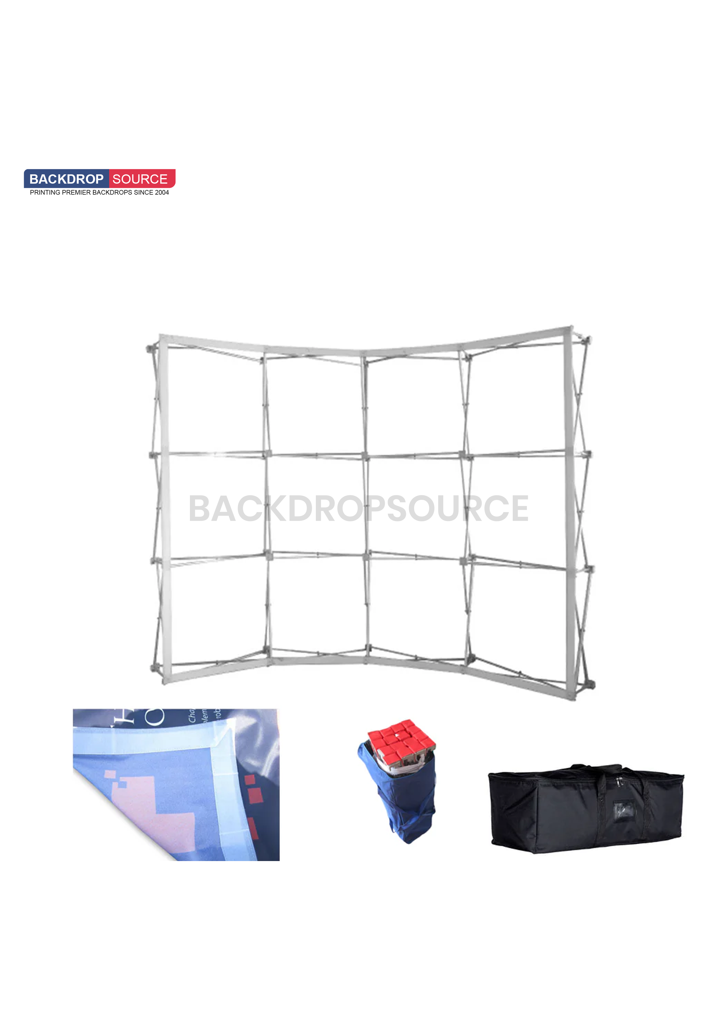 Velcro Pop Up Curved Display Media Wall for all Exhibitions