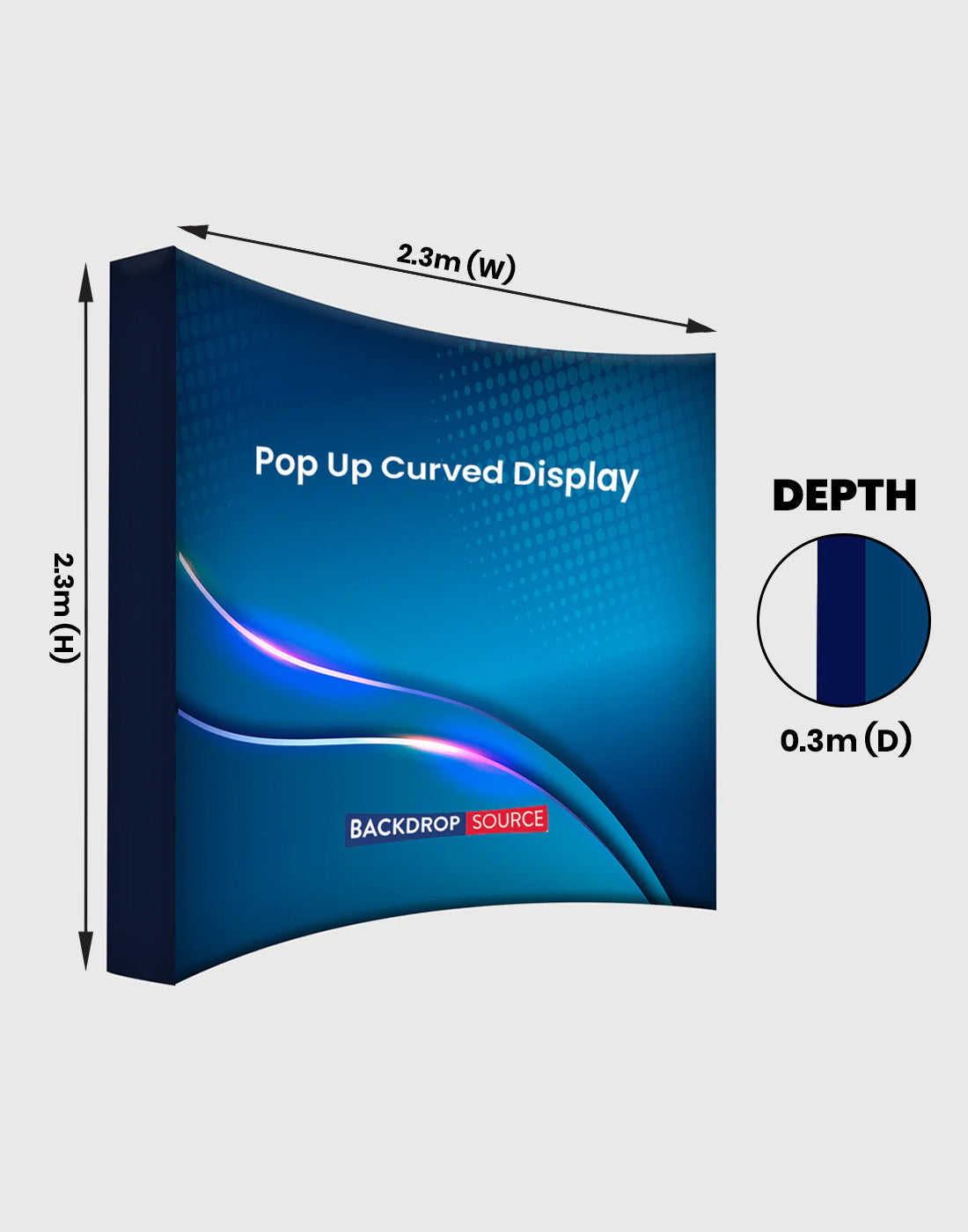 Velcro Pop Up Curved Display Media Wall for all Exhibitions