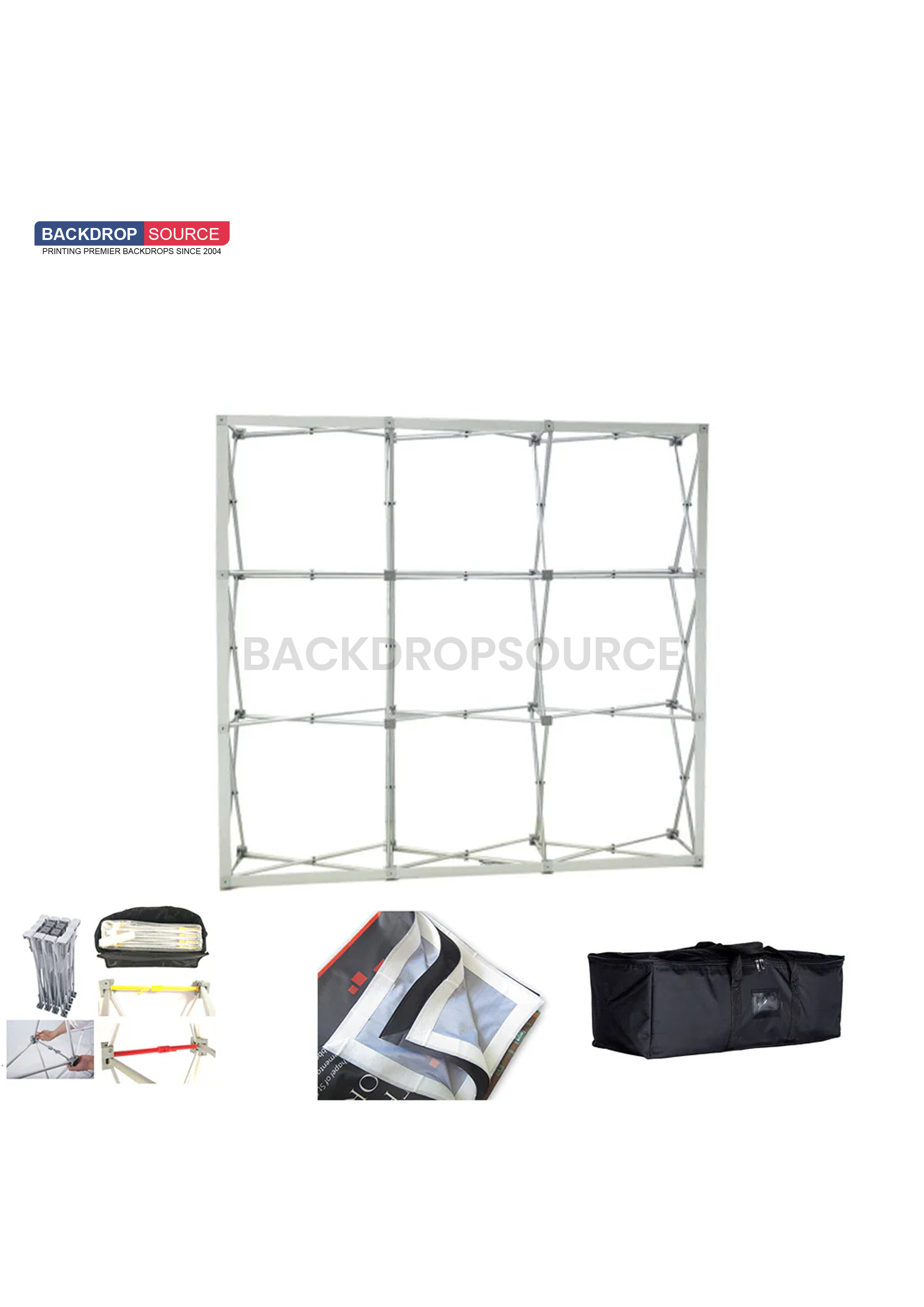 Portable Straight Pop-Up Wall with Shelves