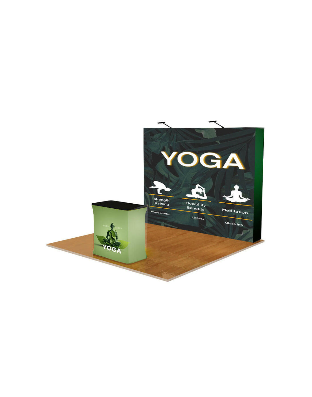 3m x 3m  Straight Popup Exhibit Pro 3-in-1 Display Kit with Illume Lights.