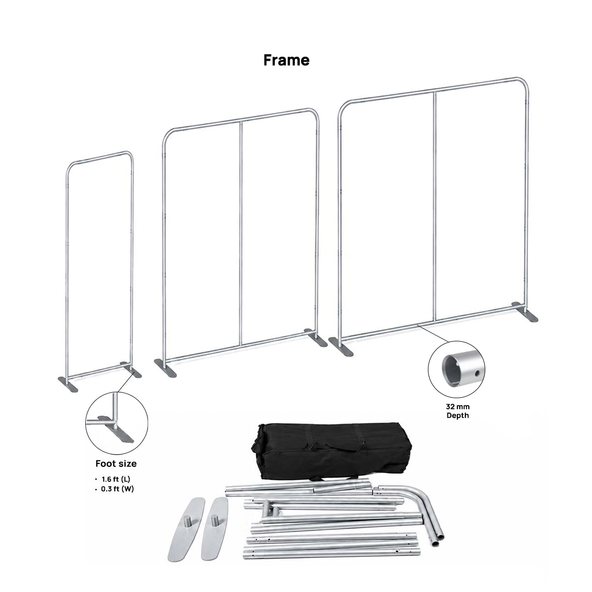 Portable 2.3m H High Fabric Exhibit Display