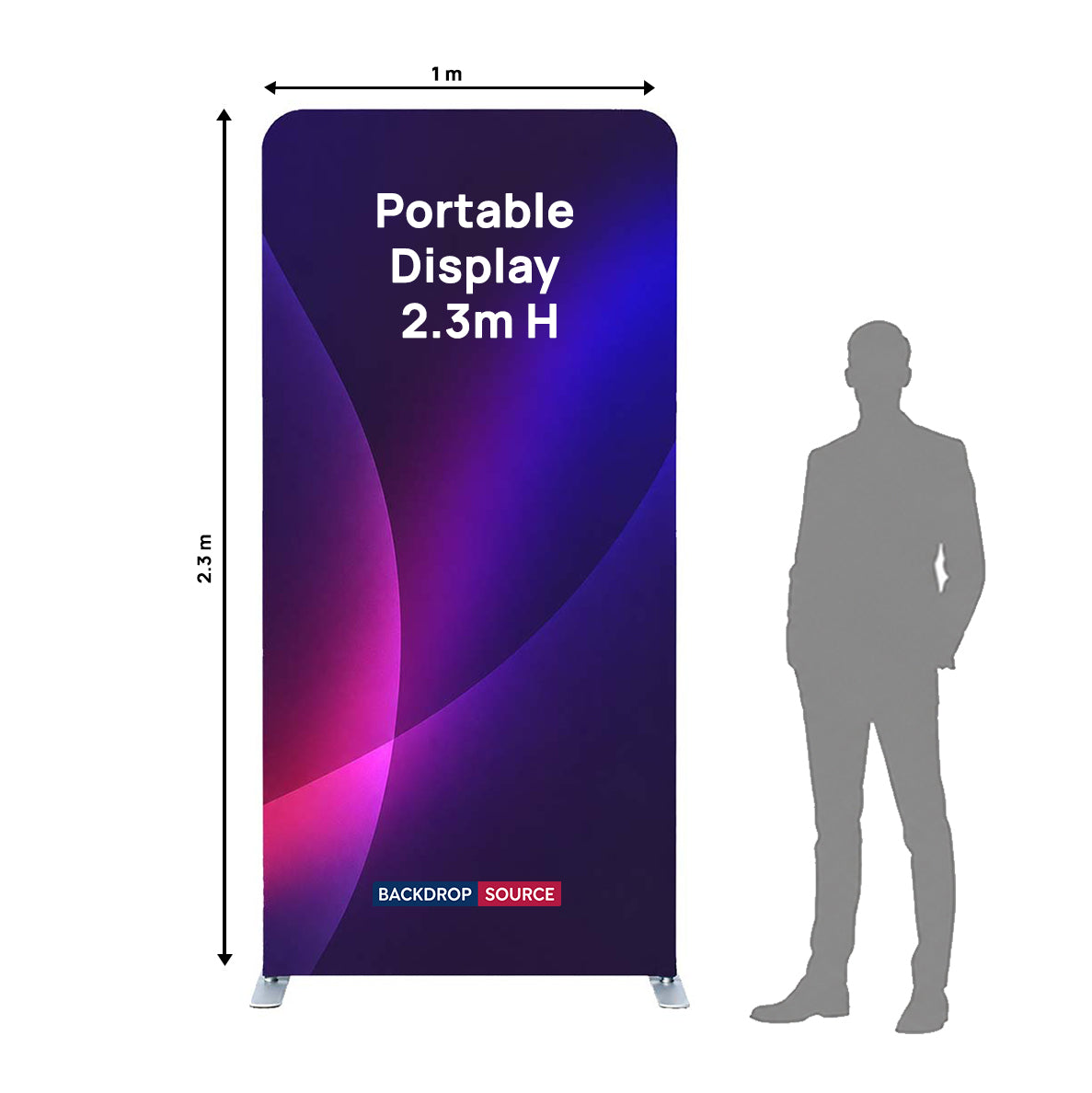 Portable 2.3m H High Fabric Exhibit Display