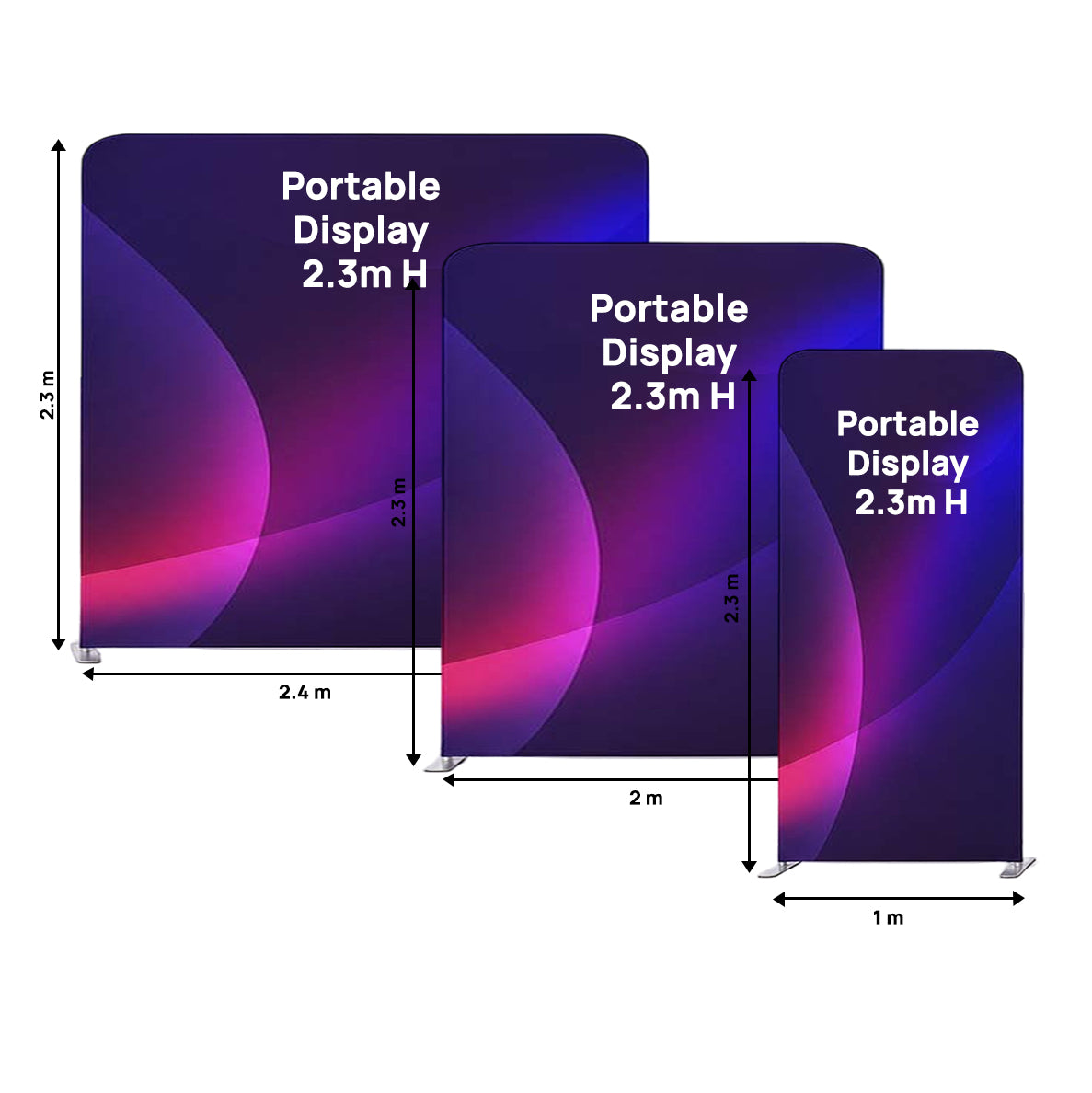 Portable 2.3m H High Fabric Exhibit Display