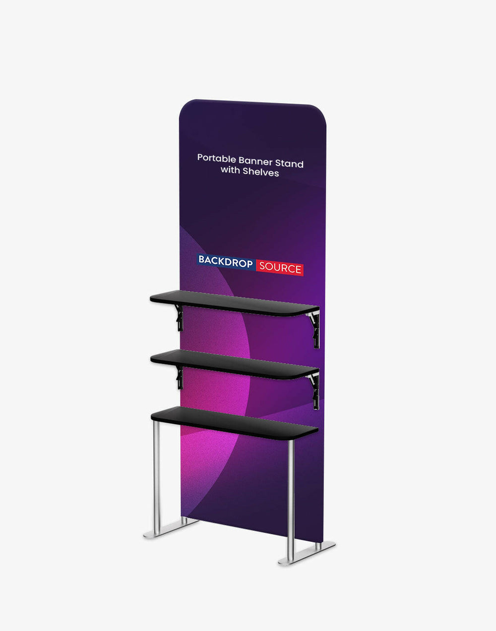 Portable Fabric Display Shelves.