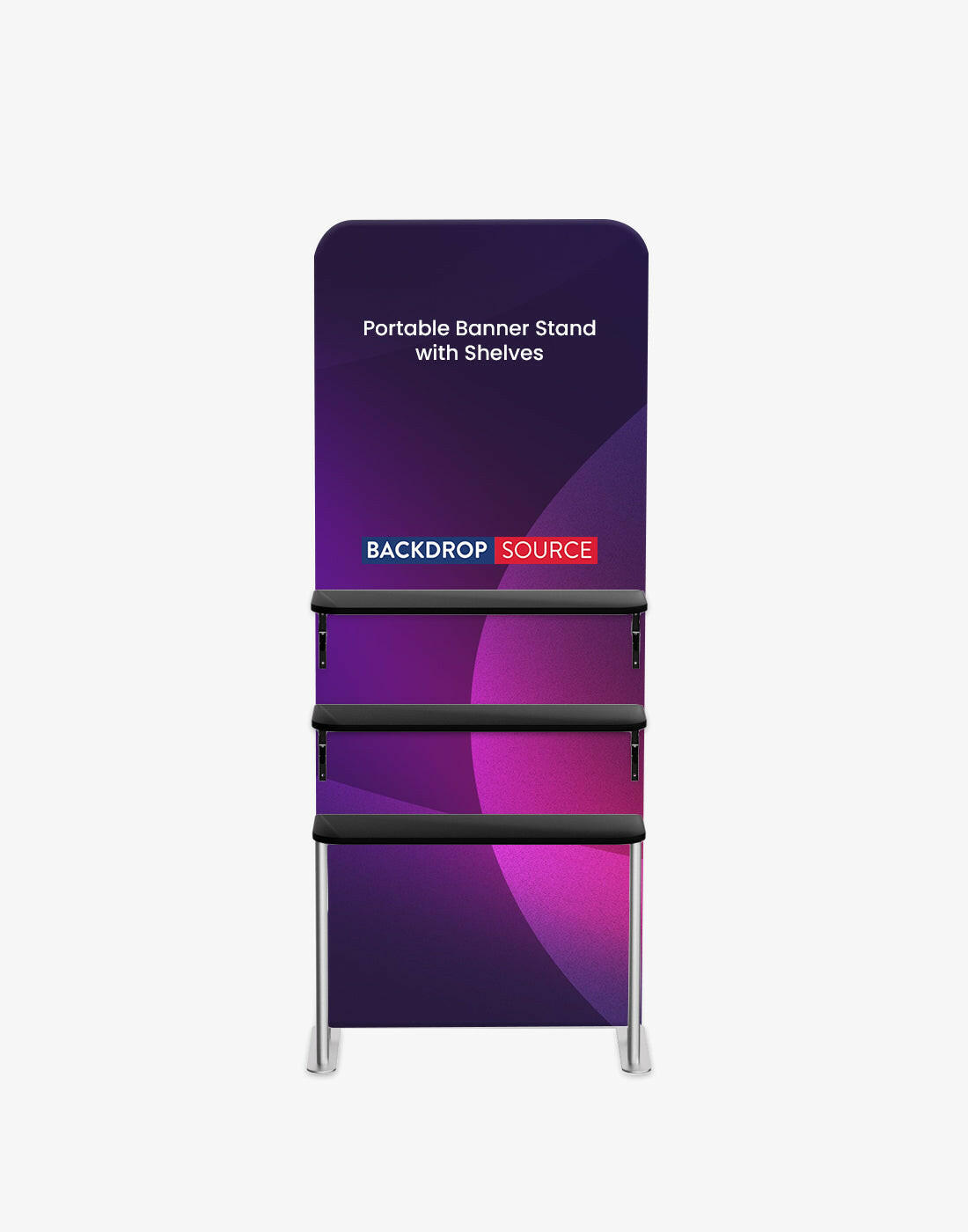 Portable Fabric Display Shelves.
