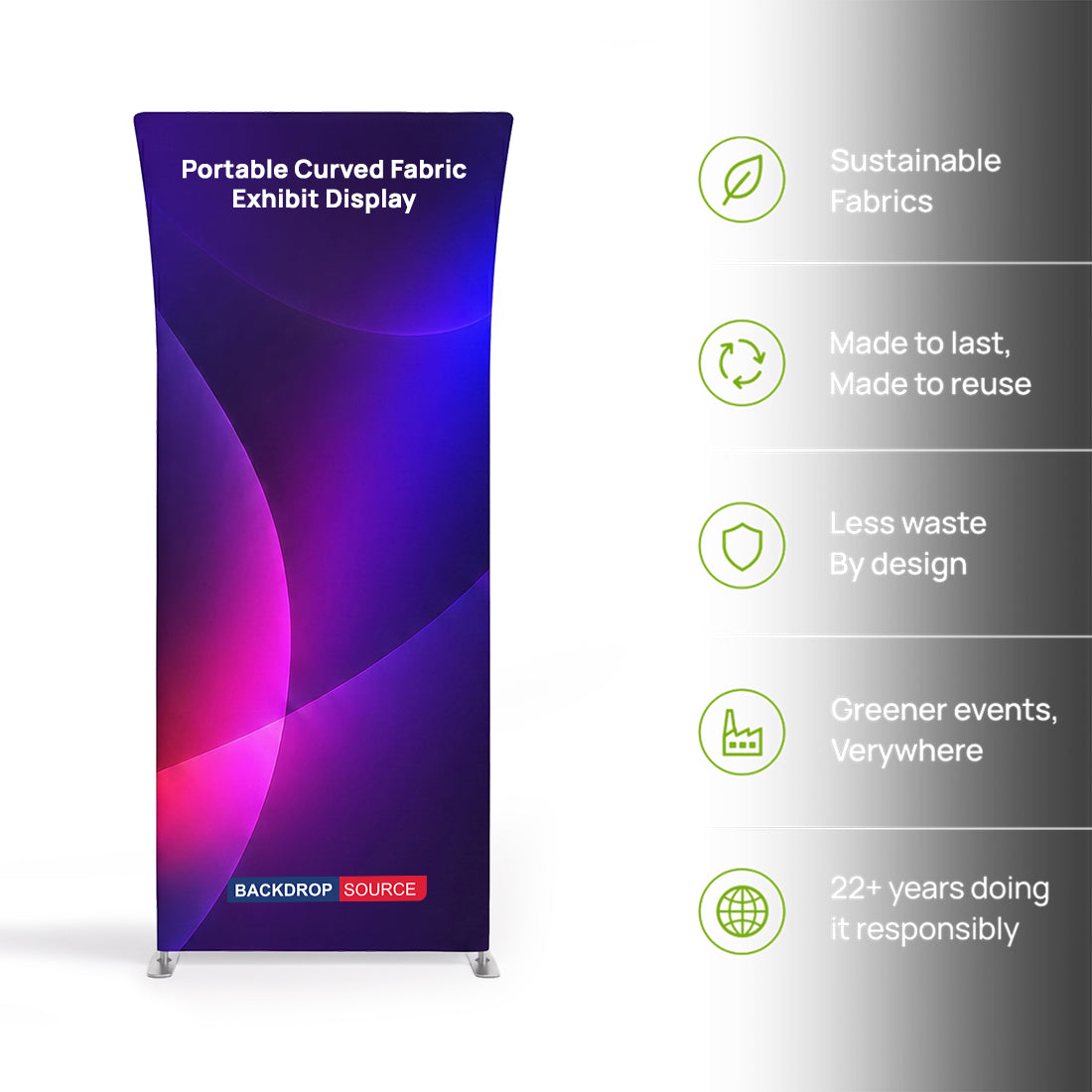 Portable Curved Fabric Exhibit Display