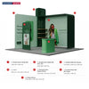 3x3m L-Arch Booth Kit with 3D Shelf Wall Box & Counter