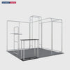 3x3m L-Arch Booth Kit with 3D Shelf Wall Box & Counter
