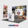 3x3m Booth Kit with Straight Wall, TV Shelf Tower & Banner