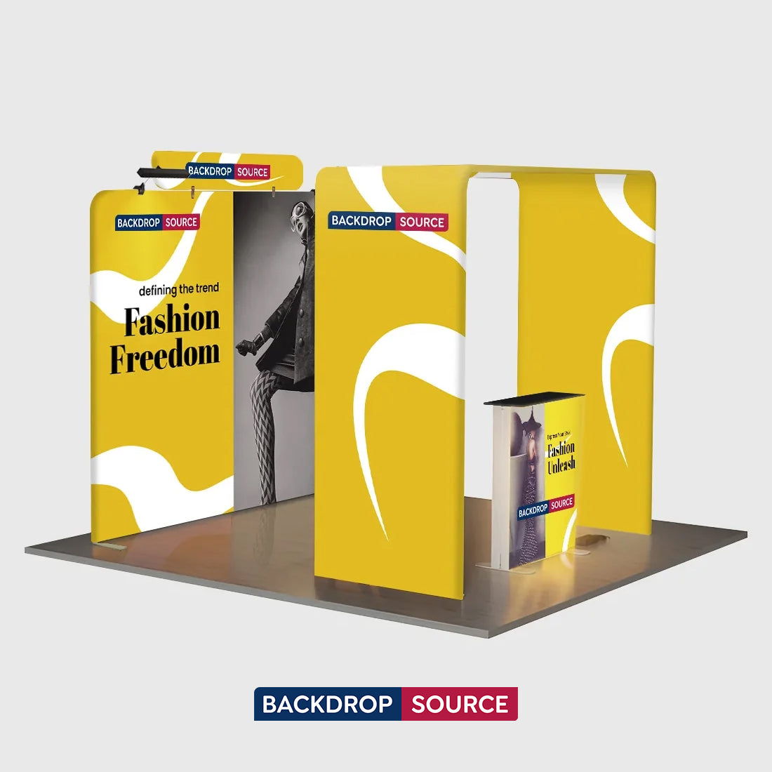 3x3m Square Arch Booth Kit with Backlit Lightbox Counter