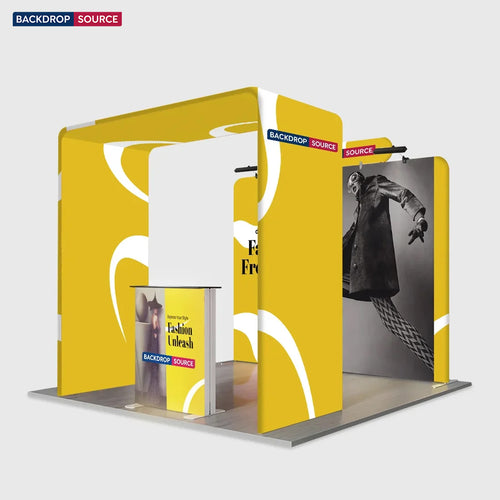 3x3m Square Arch Booth Kit with Backlit Lightbox Counter