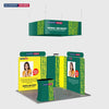 3x3m Booth Kit with Modular Walls, Hanging Banner & Counter