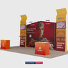 6x3m Booth Kit with Inclined Walls, 3D Shelf Stands & TV Mounts