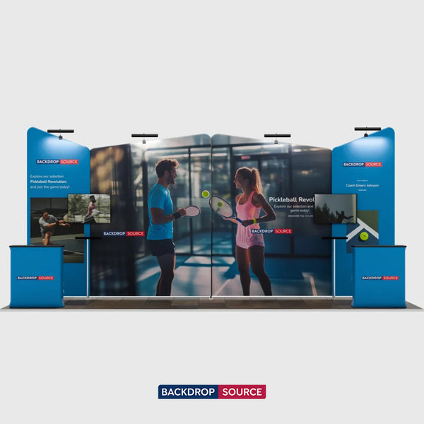 6x3m Booth Kit with Four Inclined Walls & 2 Counters