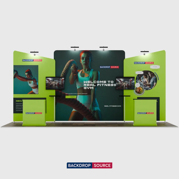 6x3m Booth Kit with Straight Centre Wall & Inclined Side Walls
