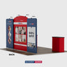 6x3m Booth Kit with Curved Centre Wall & Straight Side Walls