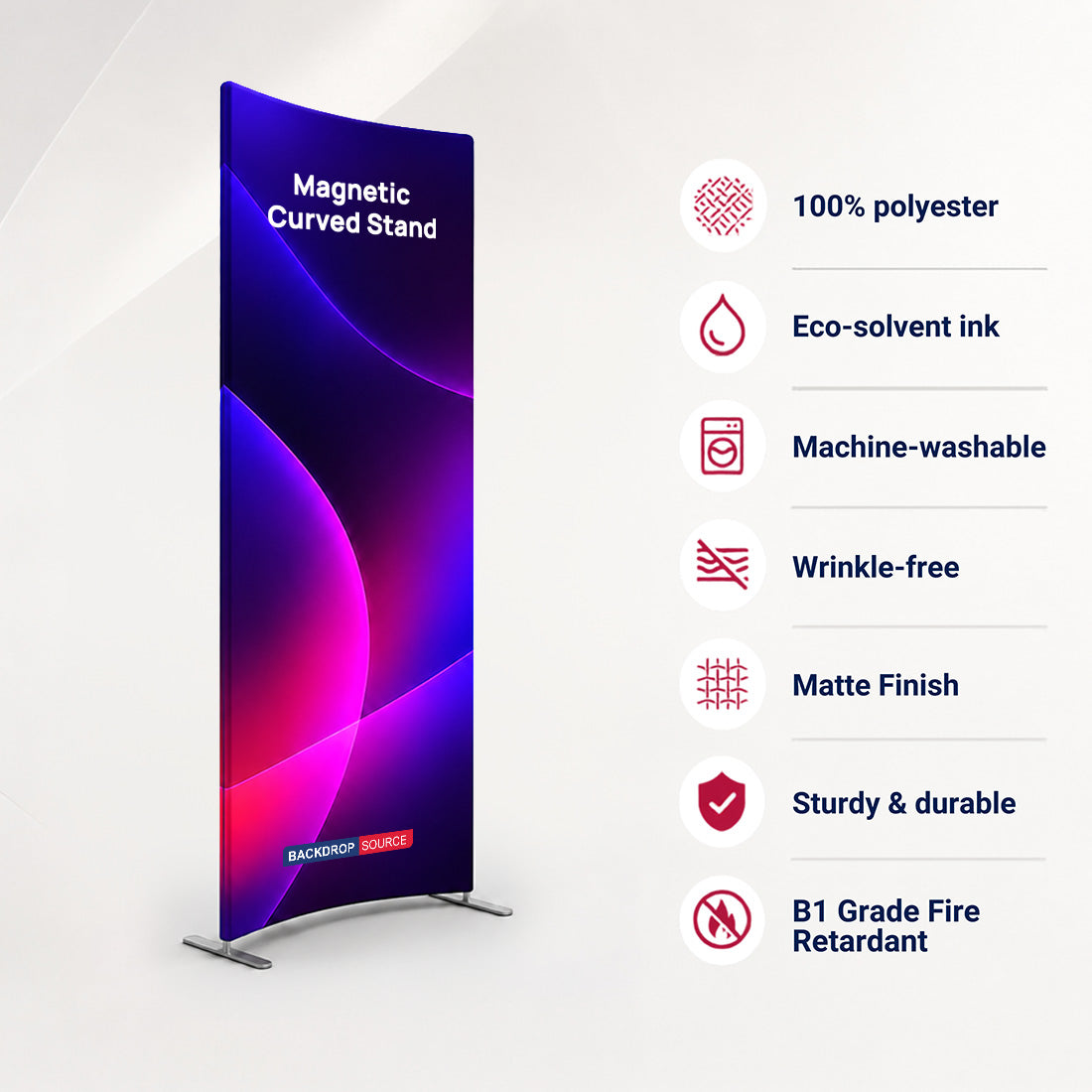 Portable Magnetic Curved Fabric Stand