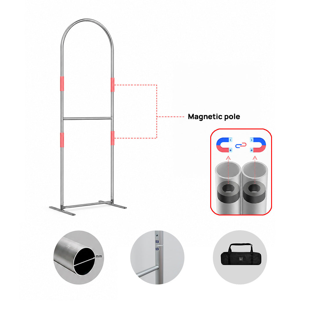 Portable Magnetic Rampant Fabric Stand