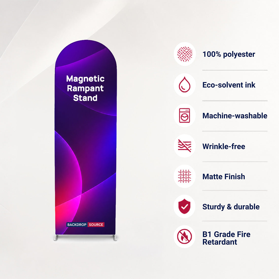 Portable Magnetic Rampant Fabric Stand