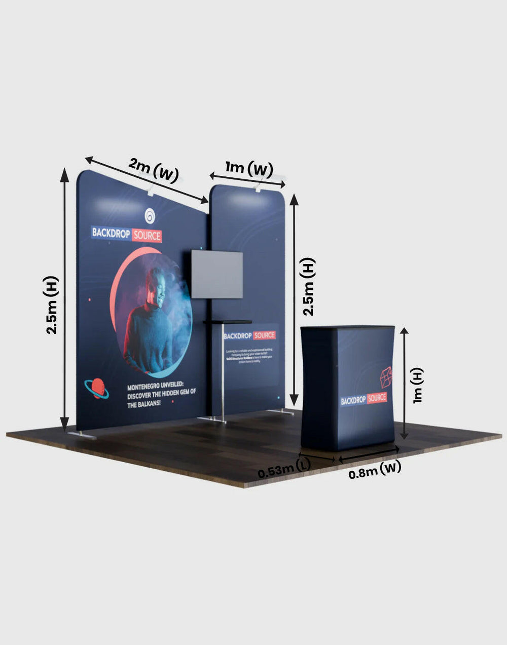 Portable Exhibit Display 3m x 3m - Model 7.