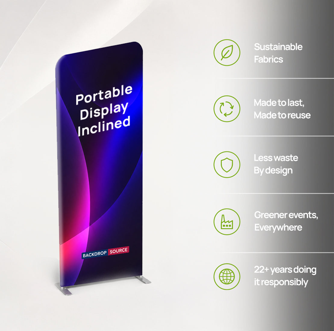 Portable Inclined Fabric Exhibit Display