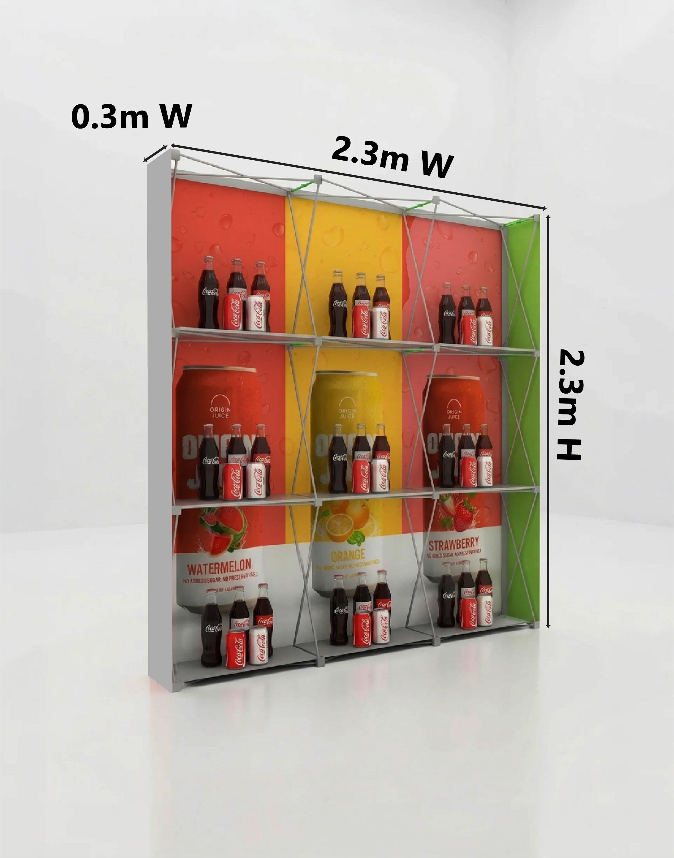 Portable Straight Pop-Up Wall with Shelves