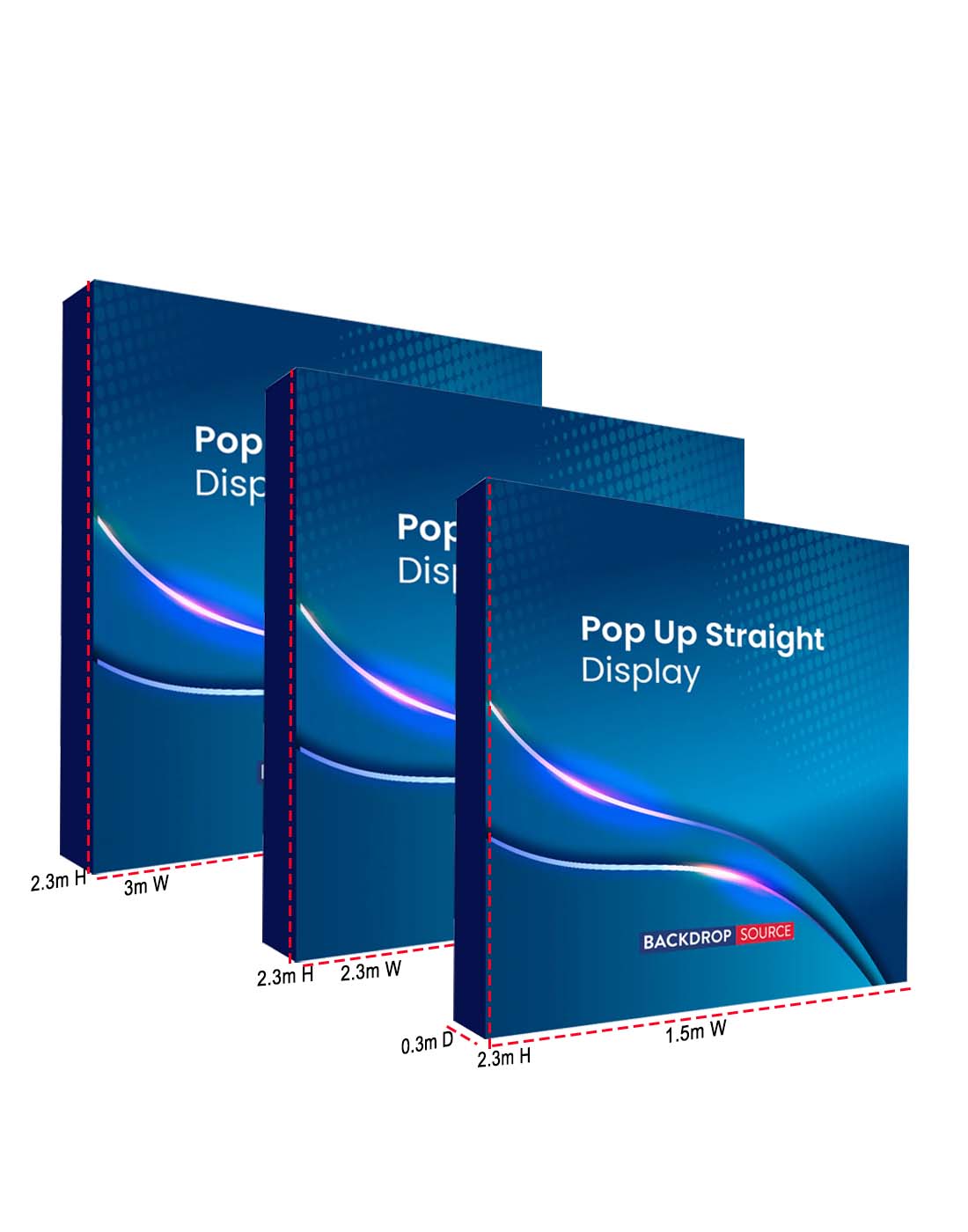 Velcro Fabric Pop Up Straight Display Media Wall for all Exhibitions