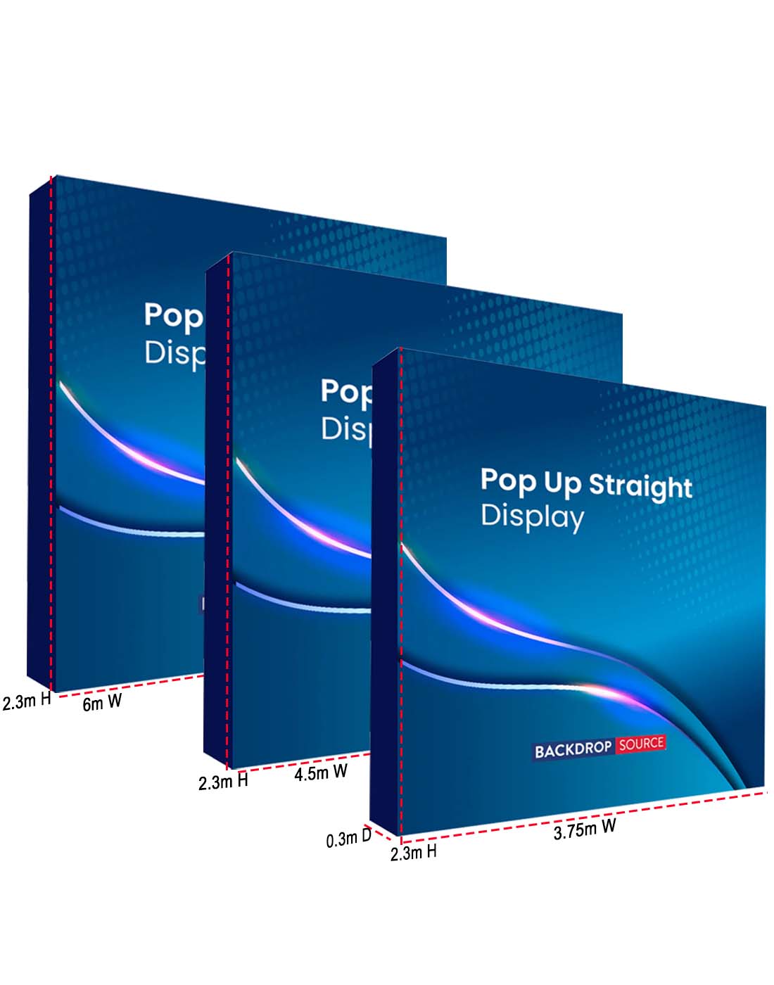 Velcro Fabric Pop Up Straight Display Media Wall for all Exhibitions