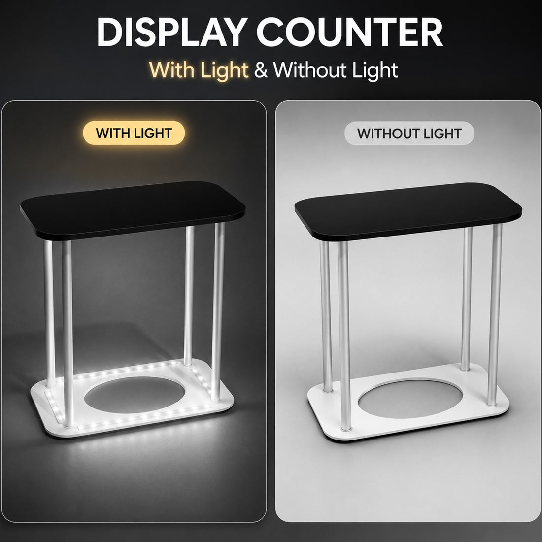 Backlit Premium Fabric Counter Display – 1m/1.2m/1.8m W