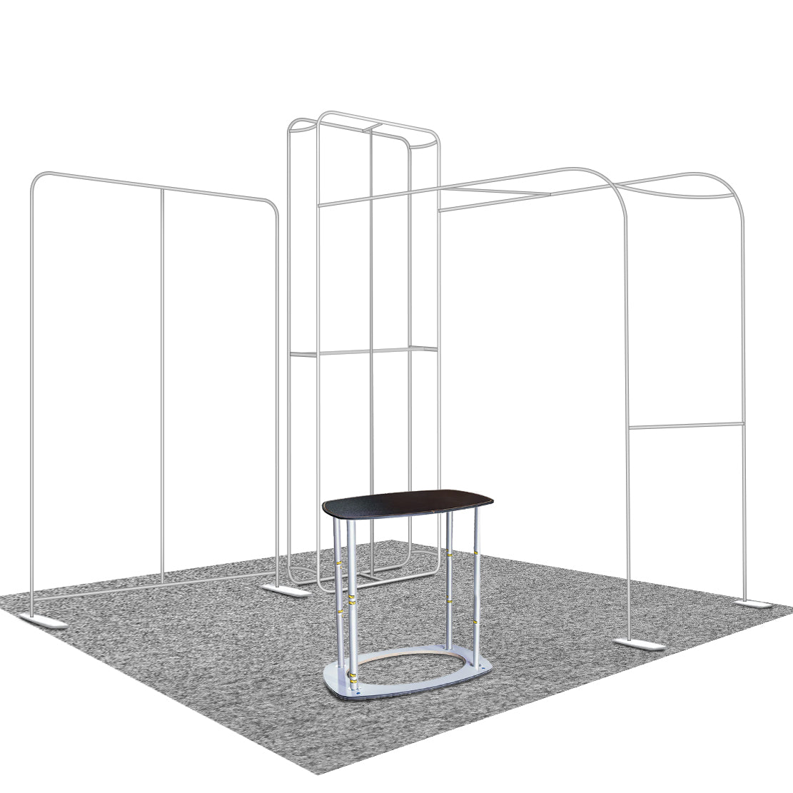 Premium Modular L Arch TV Display Exhibition Kit for 3m Wide Booths
