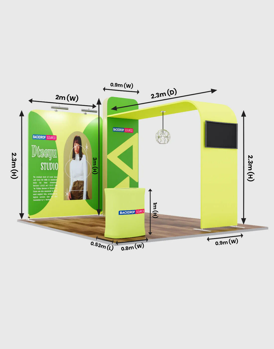 Modern TV Display Exhibition Kit setup showcasing interactive screens, ideal for engaging exhibition display experiences.