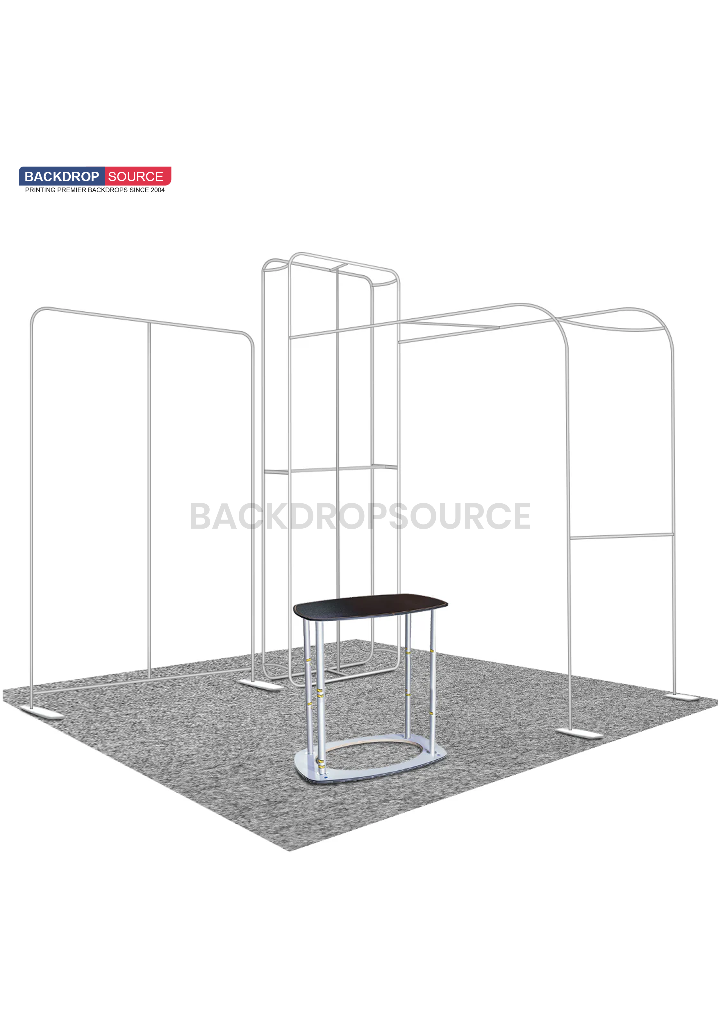 Premium Modular L Arch TV Display Exhibition Kit for 3m Wide Booths