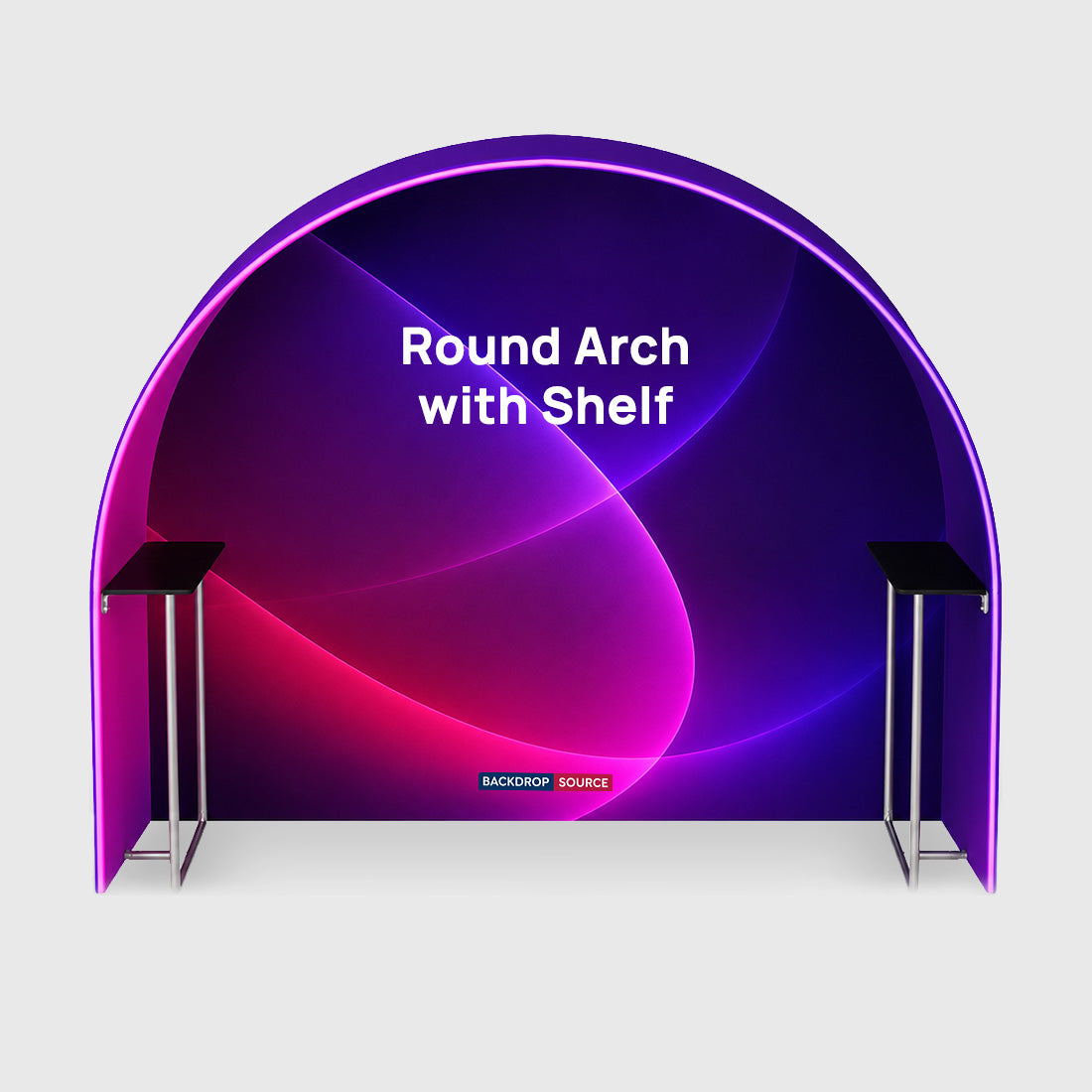 Round Arch Trade Show Booth with Shelf