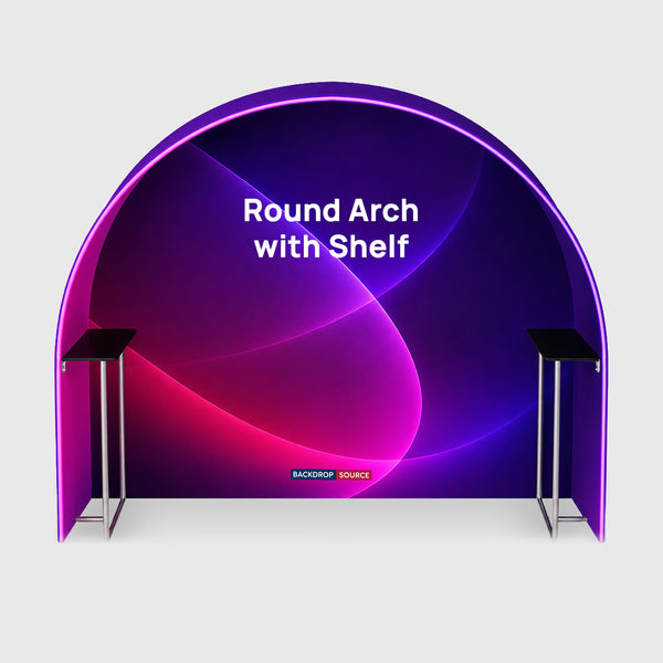 Round Arch Trade Show Booth with Shelf