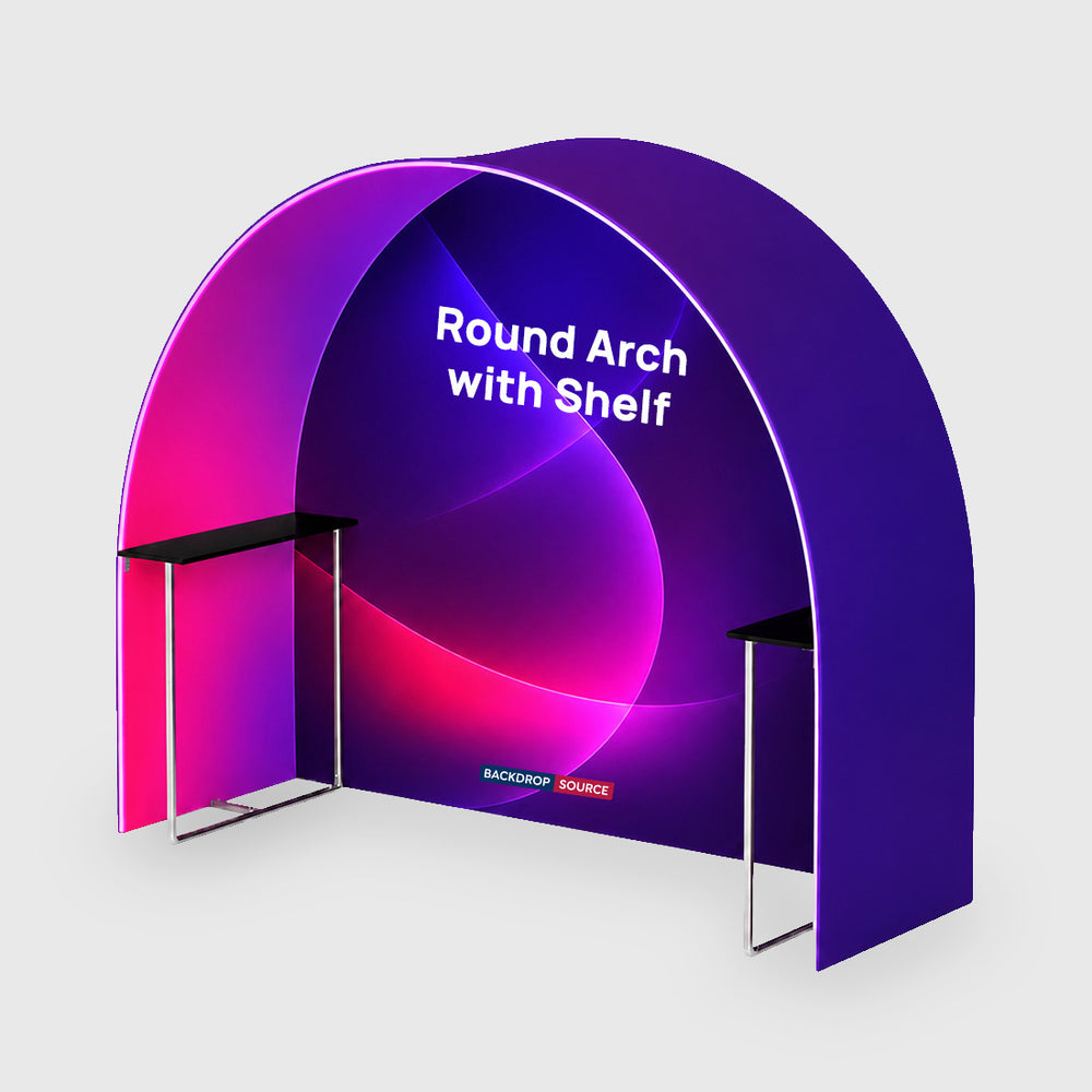 Round Arch Trade Show Booth with Shelf