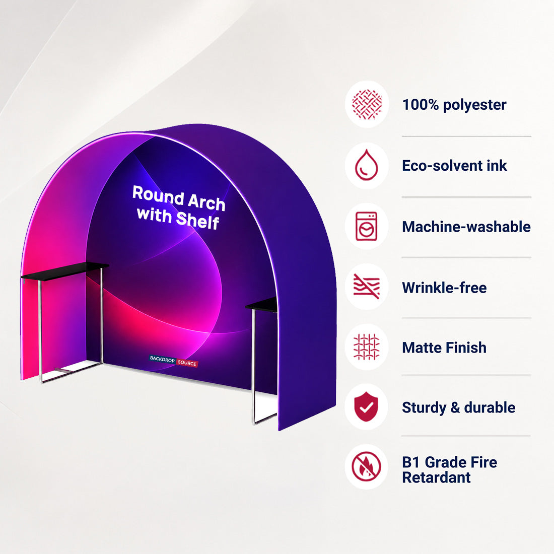 Round Arch Trade Show Booth with Shelf