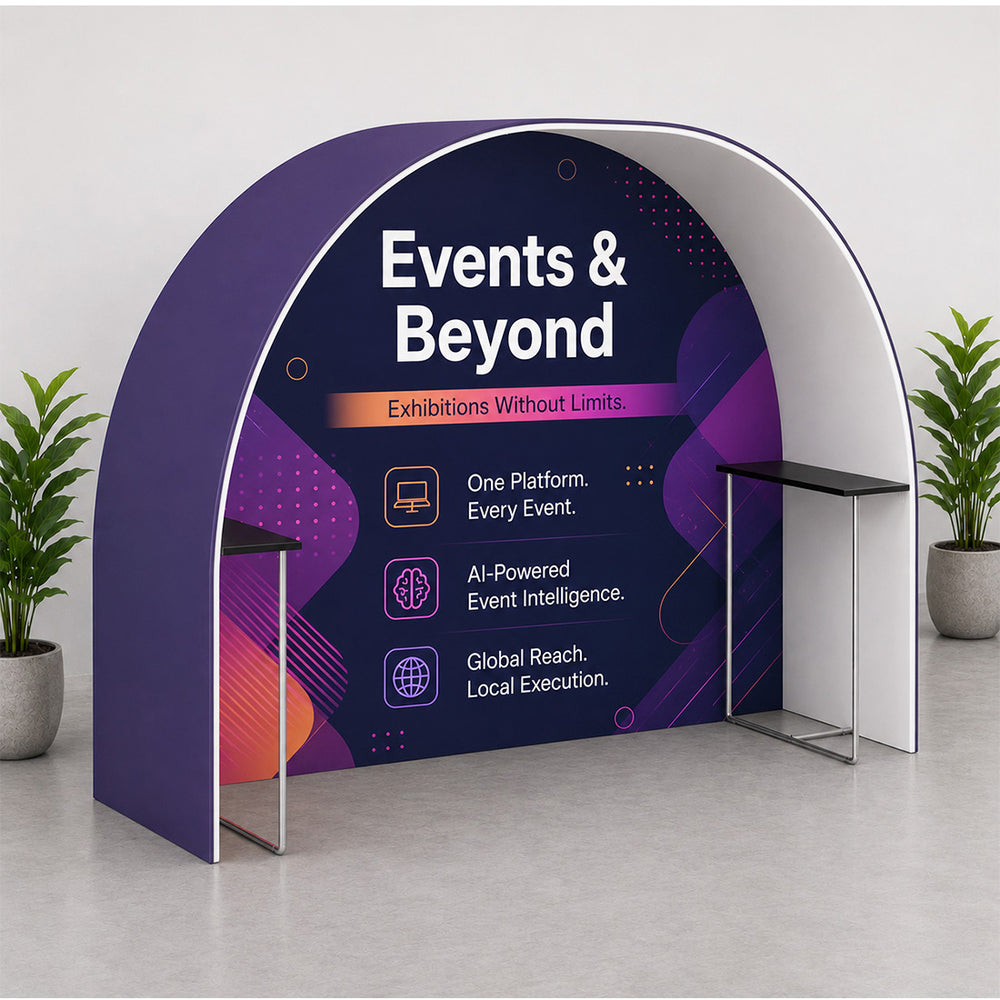 Round Arch Trade Show Booth with Shelf