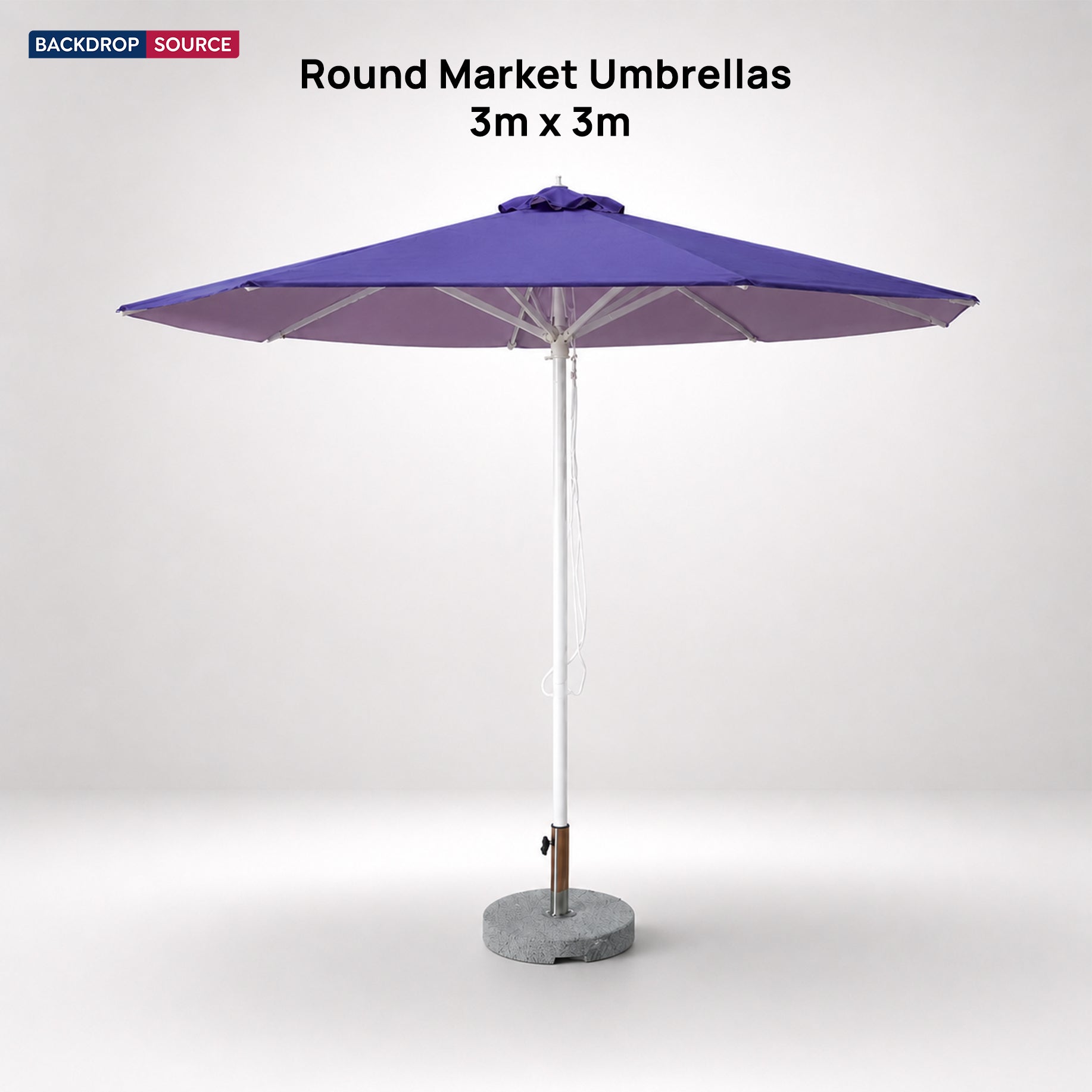 Round Market Umbrellas – 3m x 3m