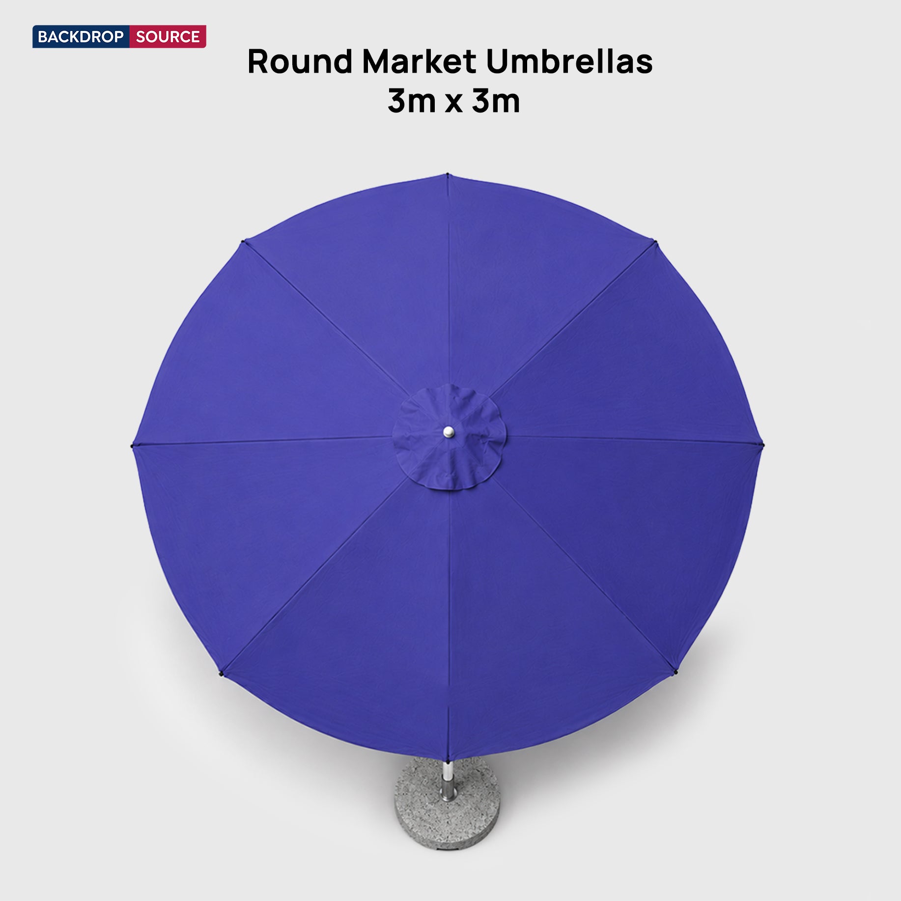 Round Market Umbrellas – 3m x 3m
