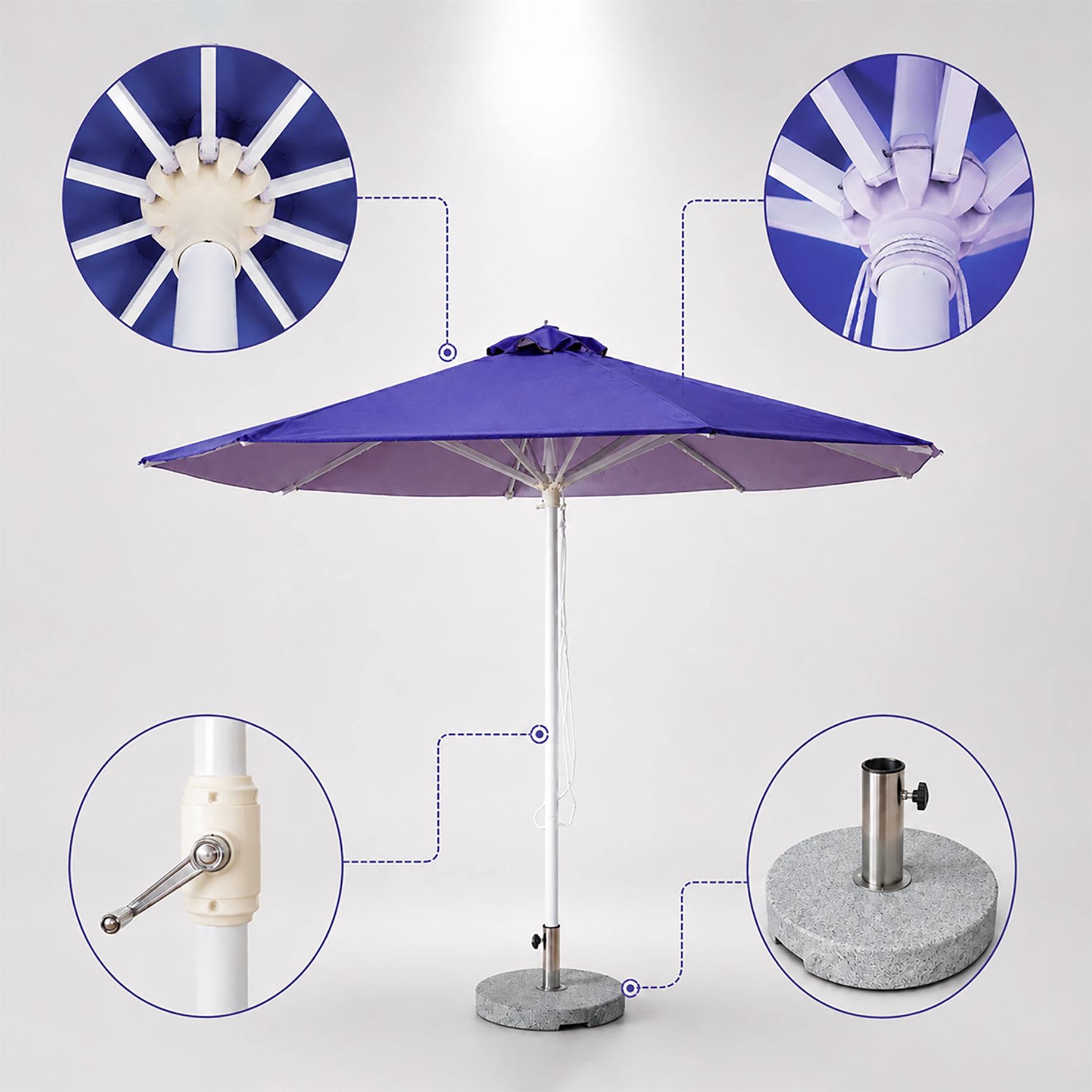 Round Market Umbrellas – 3m x 3m