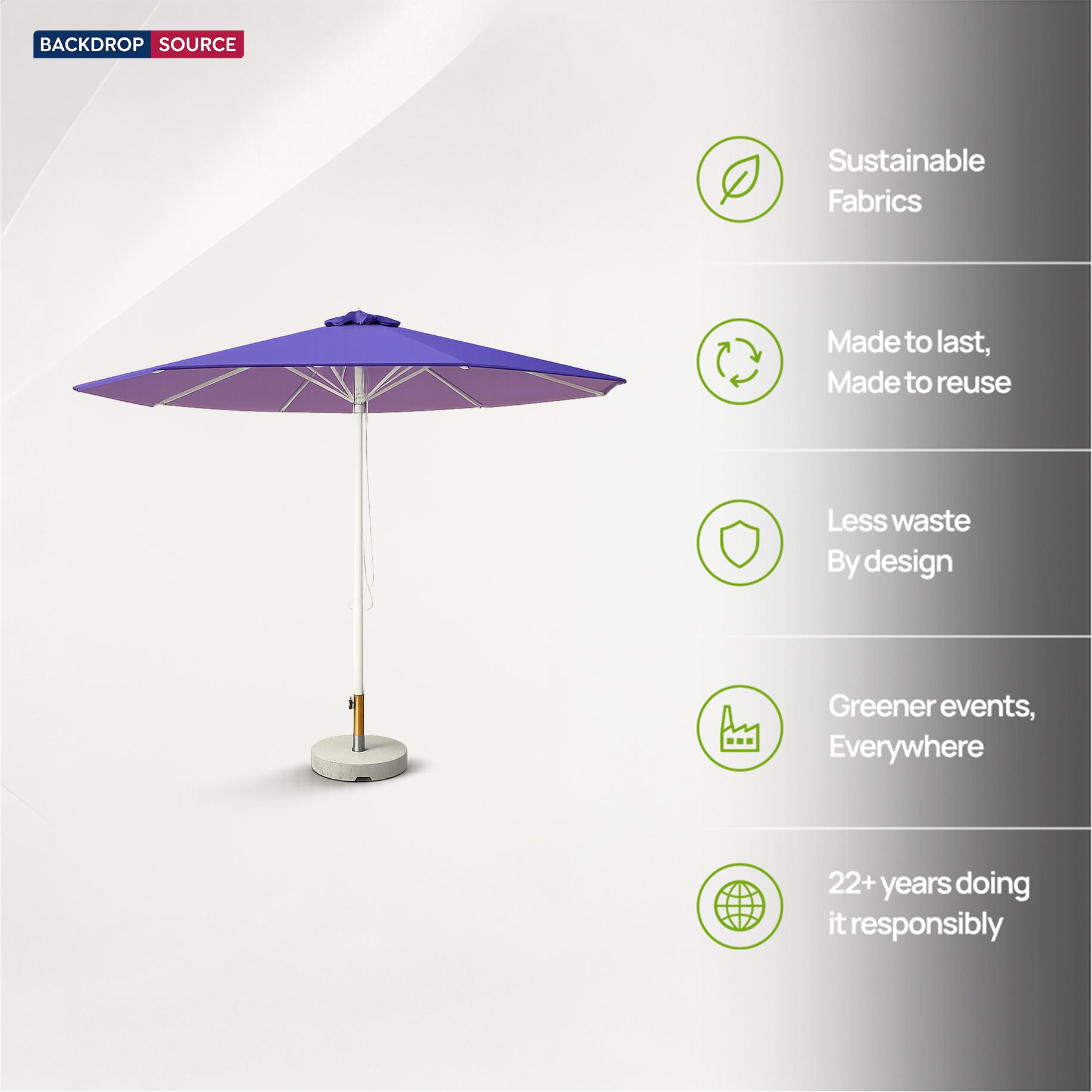Round Market Umbrellas – 3m x 3m