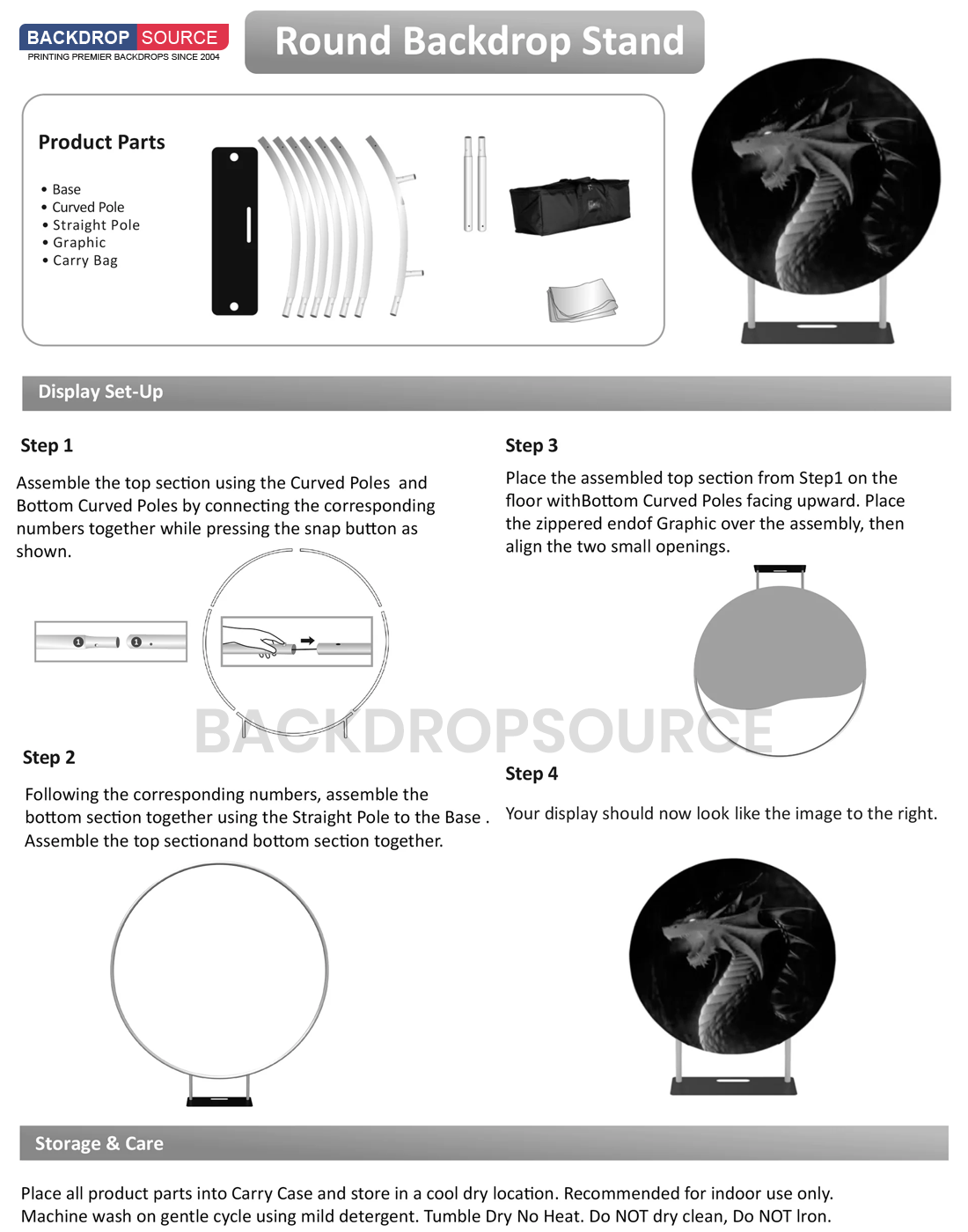 Pre Designed Round Backdrop Kits with Counter for Birthday Parties & Events