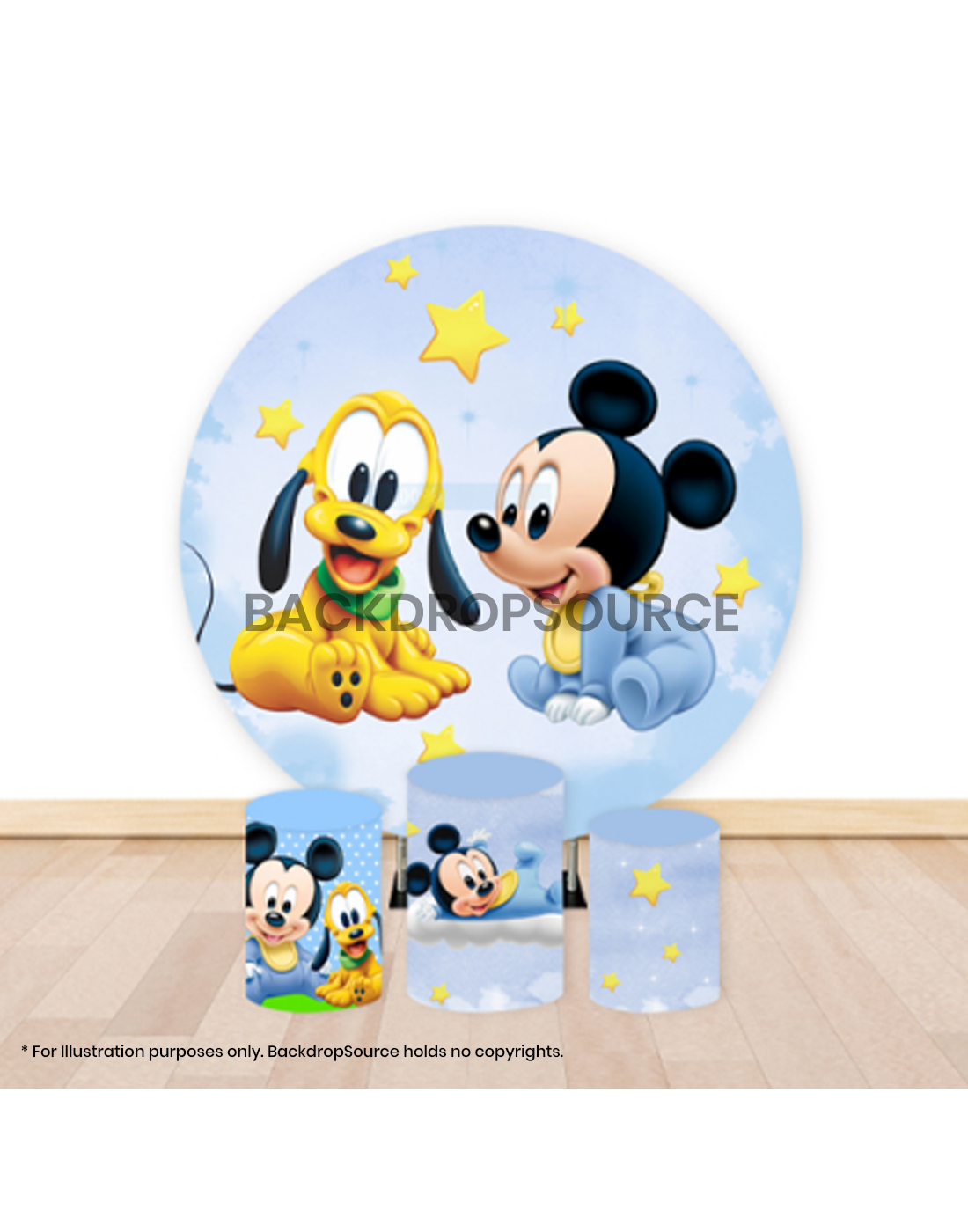 Pre Designed Round Backdrop Kits with Counter for Birthday Parties & Events