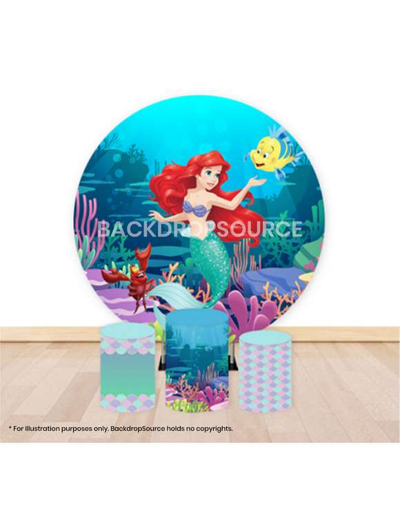 Pre Designed Round Backdrop Kits with Counter for Birthday Parties & Events