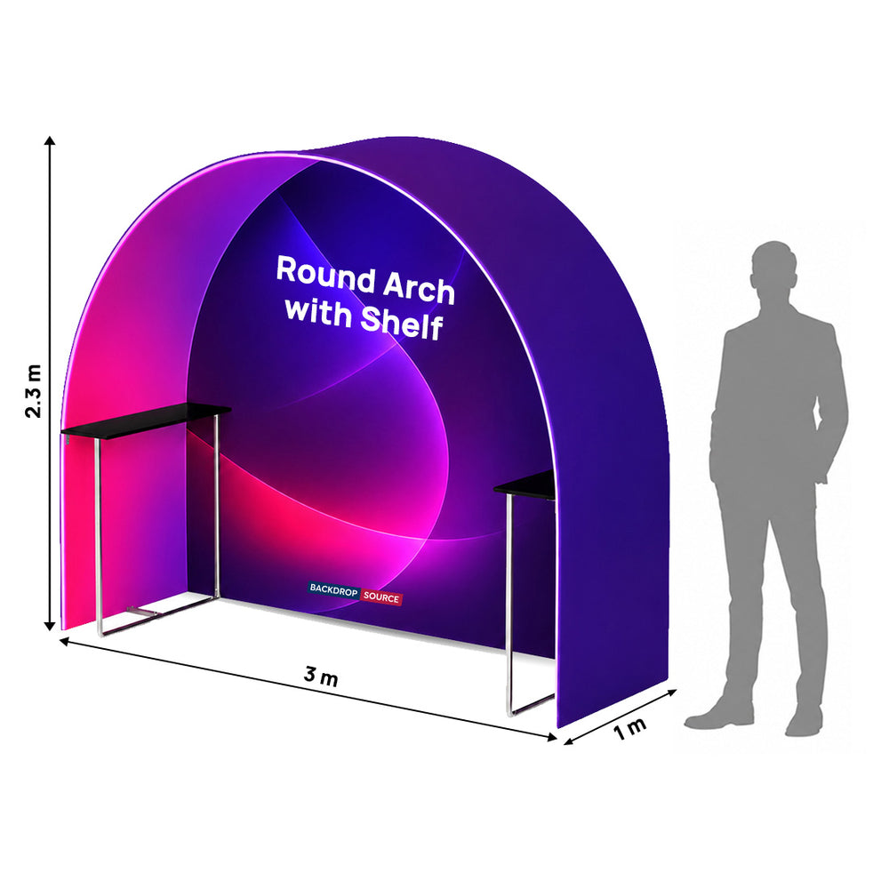 Round Arch Trade Show Booth with Shelf