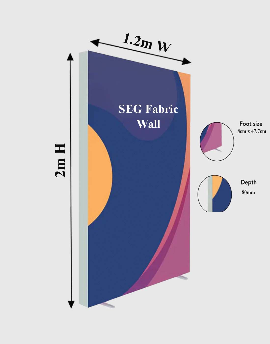 SEG Fabric Media Wall - 1.2m x 2m