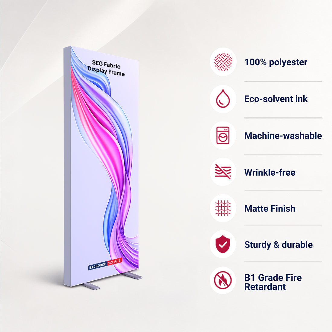 Non-Backlit SEG Fabric Display Frame - 80mm Depth Aluminum Profile