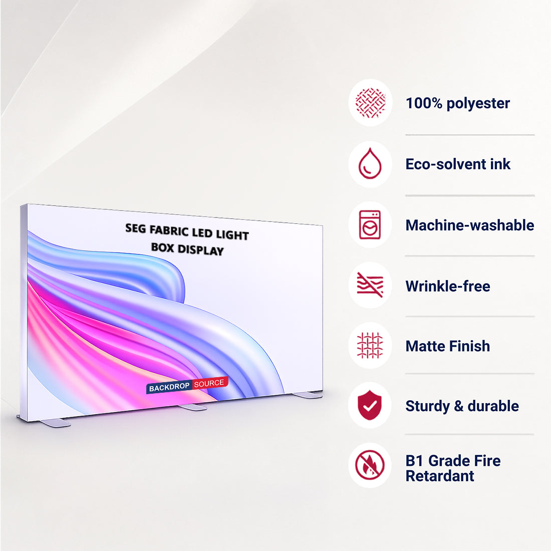SEG Frameless Fabric LED Light Box Display -  4m W x 2.5m H