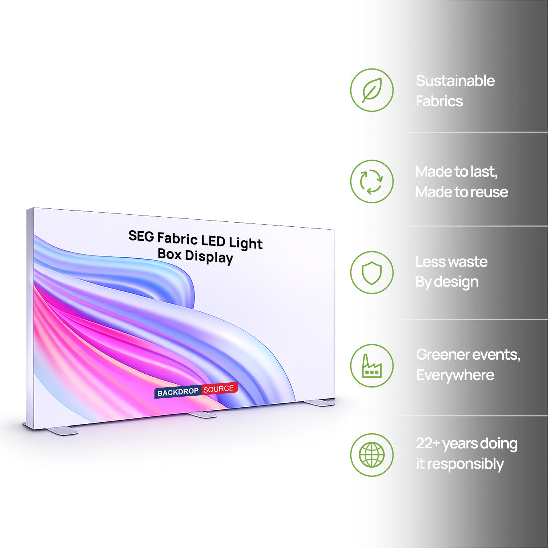 SEG Frameless Fabric LED Light Box Display -  4m W x 2.5m H
